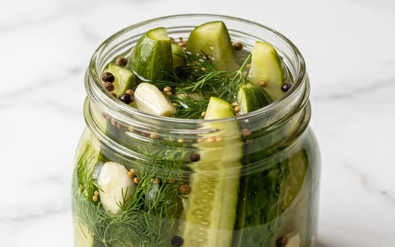 Cornichons à l&rsquo;aneth express: recette facile et rapide